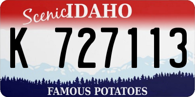 ID license plate K727113