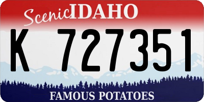 ID license plate K727351