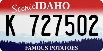 ID license plate K727502