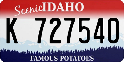 ID license plate K727540