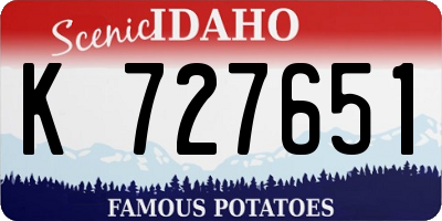 ID license plate K727651
