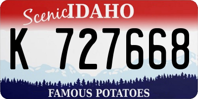 ID license plate K727668