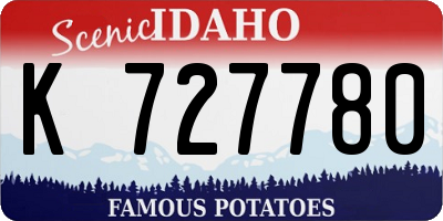 ID license plate K727780