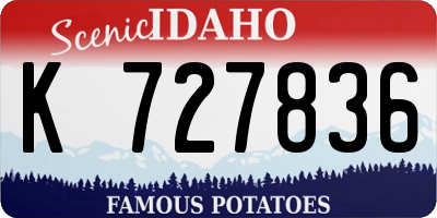 ID license plate K727836