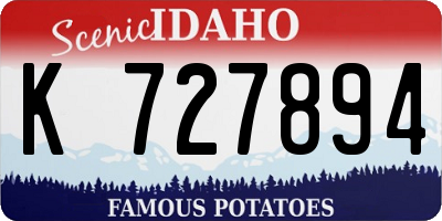 ID license plate K727894