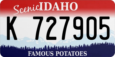 ID license plate K727905