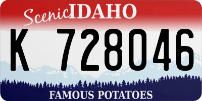 ID license plate K728046