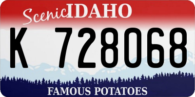 ID license plate K728068