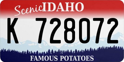 ID license plate K728072
