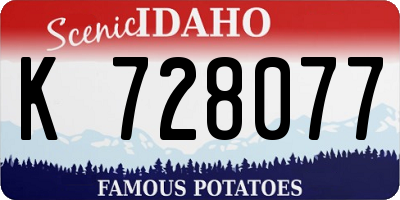 ID license plate K728077