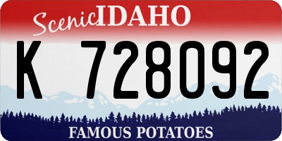 ID license plate K728092