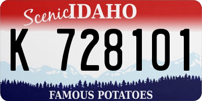 ID license plate K728101