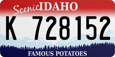 ID license plate K728152