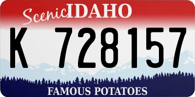 ID license plate K728157