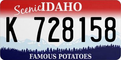 ID license plate K728158