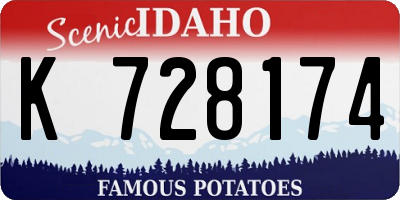 ID license plate K728174