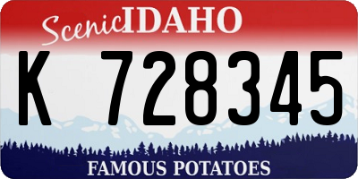 ID license plate K728345
