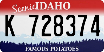 ID license plate K728374