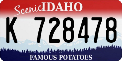 ID license plate K728478