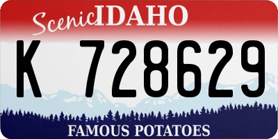 ID license plate K728629