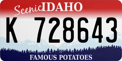 ID license plate K728643