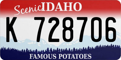 ID license plate K728706