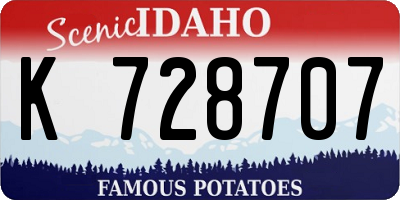 ID license plate K728707