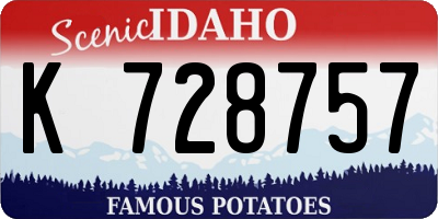 ID license plate K728757