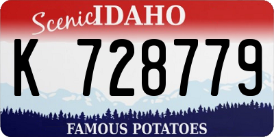 ID license plate K728779