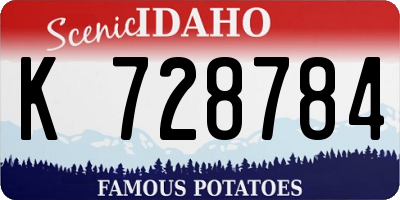 ID license plate K728784