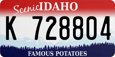 ID license plate K728804