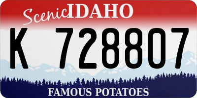 ID license plate K728807