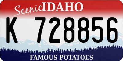 ID license plate K728856