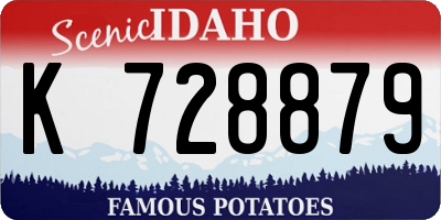 ID license plate K728879