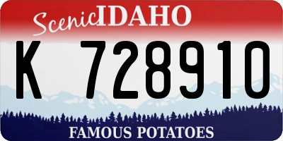 ID license plate K728910
