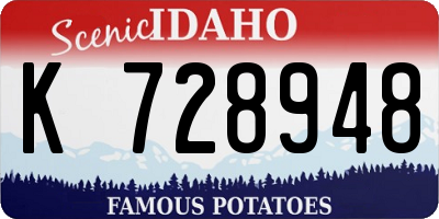 ID license plate K728948