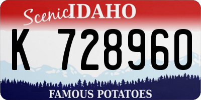 ID license plate K728960