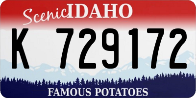 ID license plate K729172