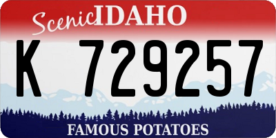 ID license plate K729257