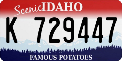 ID license plate K729447