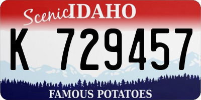 ID license plate K729457
