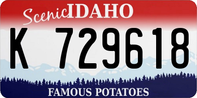 ID license plate K729618