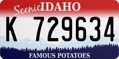 ID license plate K729634