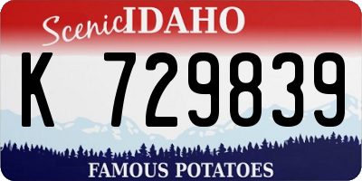 ID license plate K729839