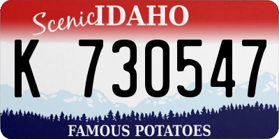 ID license plate K730547