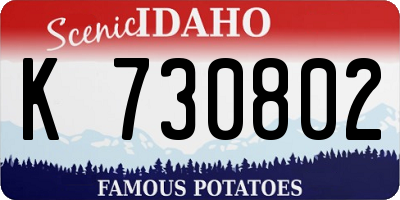 ID license plate K730802