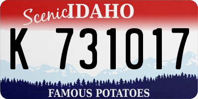 ID license plate K731017
