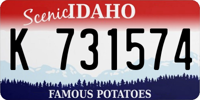 ID license plate K731574