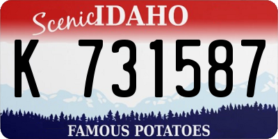 ID license plate K731587
