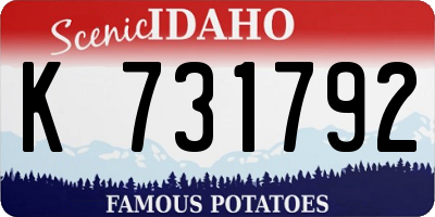ID license plate K731792
